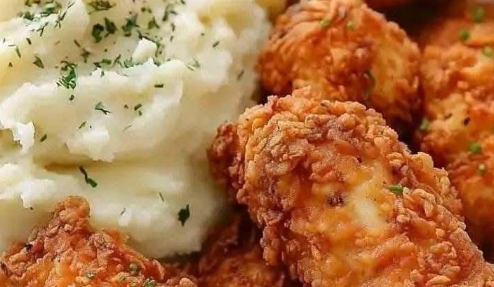 Fried Chicken with Creamy Mashed Potatoes Recipe