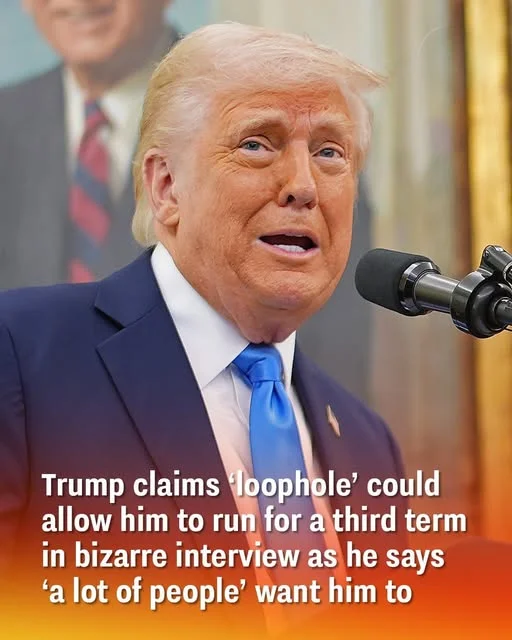 Trump claims ‘loophole’ could allow him to run for a third term in bizarre interview as he says ‘a lot of people’ want him to